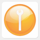 Spanner Symbool Tool Square Sticker (Voorkant)