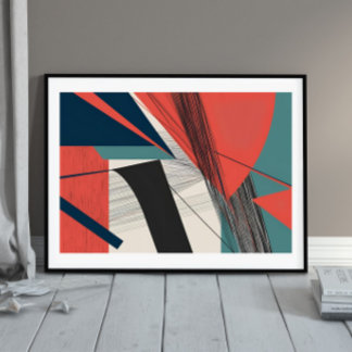 Spanningslijnen: moderne Abstracte impact Poster
