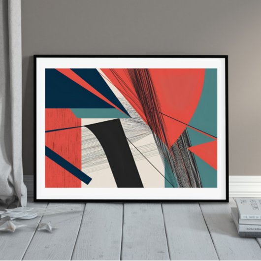 Spanningslijnen: moderne Abstracte impact Poster