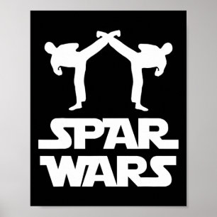 Spar Wars Mma Karate Taekwondo Boksen Vechtkunst Poster