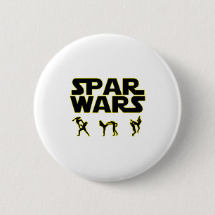 Spar Wars Taekwondo Mma Karate T-shirt Ronde Button 5,7 Cm