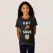 Spara a Turkey Eat Pizza Funny Thanksgiving T-shirt (Voorkant volledig)