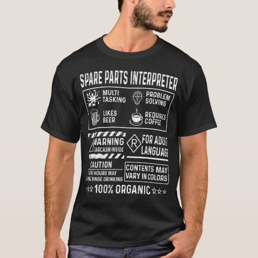 Spare Parts Interpreter Multitasking T-shirt (Voorkant)