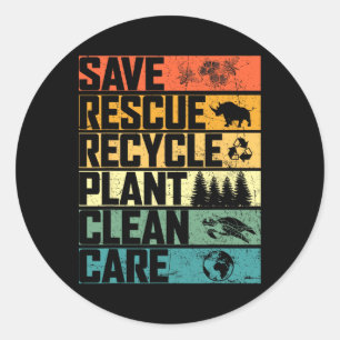 Sparen bijen Reddingsdieren Plant Bomen Schone Zee Ronde Sticker