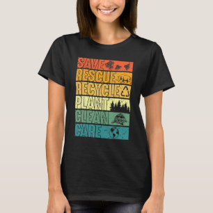 Sparen bijen Reddingsdieren Plant Bomen Schone Zee T-shirt