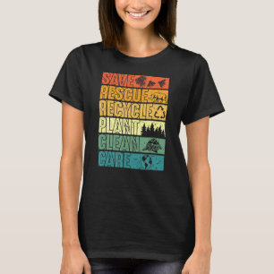 Sparen bijen Reddingsdieren Plant Bomen Schone Zee T-shirt