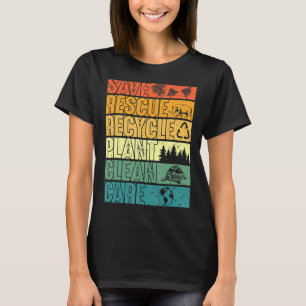 Sparen bijen Reddingsdieren Plant Bomen Schone Zee T-shirt