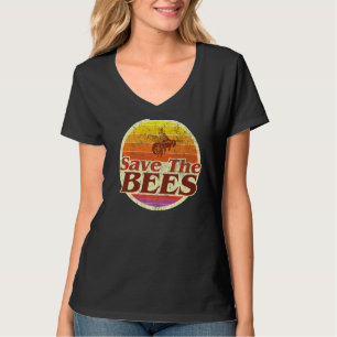 Sparen bijen Vrouwen Mannen Retro Zonneset Gebrui T-shirt
