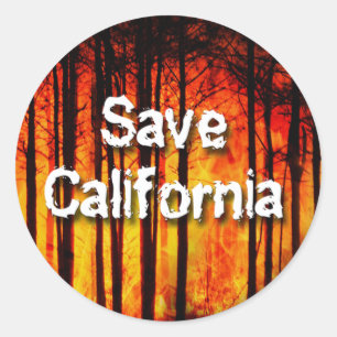 Sparen Californië van Wildvuur Ronde Sticker