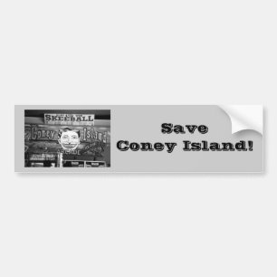 Sparen Coney Island! Bumpersticker (grijs)