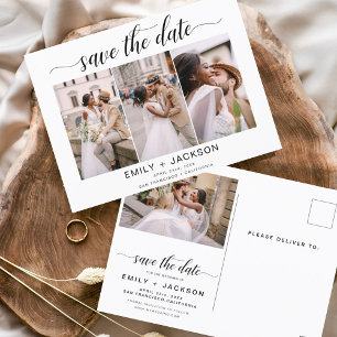 Sparen Datum 4 de Foto Elegant Modern Briefkaart