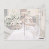 Sparen Datum 4 Foto Elegant Editable Briefkaart (Achterkant)