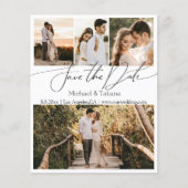 sparen datum 4 foto ' s collage trouwkaart (Voorkant)