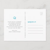 Sparen datum afstuderen foto turquoise manuscript  uitnodiging briefkaart (Achterkant)