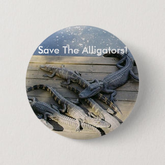 Sparen de Alligators! Knoop Ronde Button 5,7 Cm