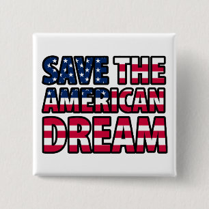 Sparen de Amerikaanse droom Vierkante Button 5,1 Cm