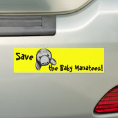 Sparen de Baby Manatees! Bumpersticker (Op auto)