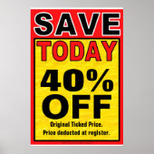 Sparen de BedrijfsTeken/sjabloon van vandaag van h Poster (Voorkant)