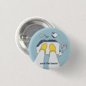 "Sparen de beren!" knoop Ronde Button 3,2 Cm (Voorkant /achterkant)