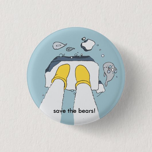 "Sparen de beren!" knoop Ronde Button 3,2 Cm (Voorkant)