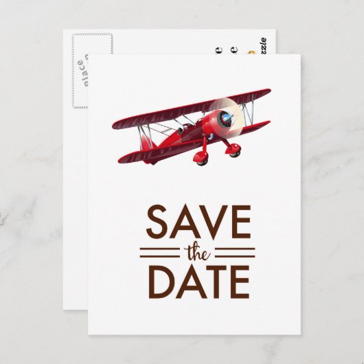 Sparen de bi-vliegtuig van de Datum Briefkaart (Voorkant / Achterkant)
