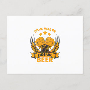 Sparen de Bier van de Drink van het Water Briefkaart