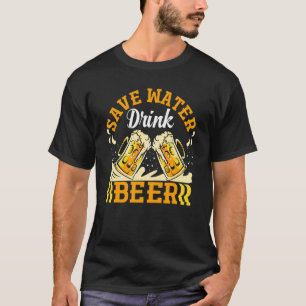 Sparen de Bier van de Drink van het Water Drink T-shirt
