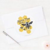 Sparen de bijen ronde sticker (Envelop)