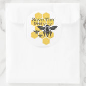 Sparen de bijen ronde sticker (Tas)