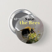 Sparen de bijenblauw op Apple Blossom Button (Voorkant /achterkant)