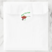 Sparen de bodem ronde sticker (Tas)