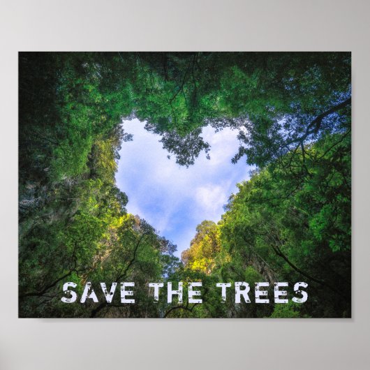 Sparen de bomen bos het landschap van het hart Eco Poster (Voorkant)