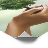 Sparen de Bomen Hands Holding Tree Eco Poster (Hoek)