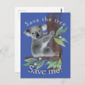 Sparen de boom om de boom te redden die koala knuf briefkaart (Voorkant / Achterkant)