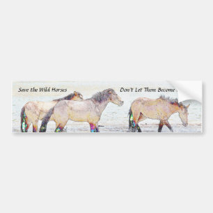 Sparen de Bumpersticker van de Verwilde Paarden
