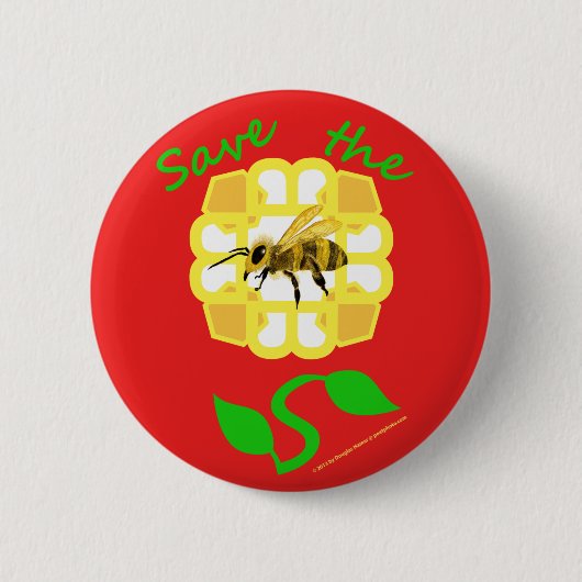 Sparen de Button van het Ontwerp van de Bees Flowe (Voorkant)