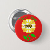 Sparen de Button van het Ontwerp van de Bees Flowe (Voorkant /achterkant)