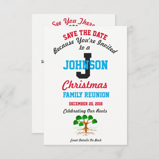 Sparen de Combo van de Uitnodiging van de Datum -  (Voorkant / Achterkant)