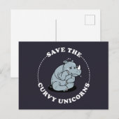 Sparen de Curvy Unicorns Briefkaart (Voorkant / Achterkant)