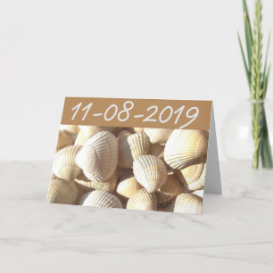 Sparen de Date Sea Shells Summer Tropical Bridal Aankondiging