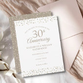 Sparen de Datum 30th Jubileum Harten Confetti Aankondigingskaart