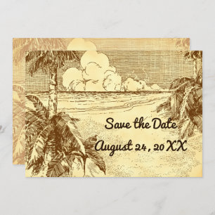 Sparen de Datum Aangepaste  Beach Etching Aankondiging