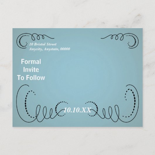  sparen de Datum Aankondigingskaart (Achterkant)