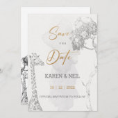 Sparen de Datum Afrikaanse Ontwerp van de Uitnodig Kaart (Voorkant / Achterkant)