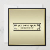 Sparen de Datum Art Deco Champagne Gold Gatsby Gla Kaart (Achterkant)