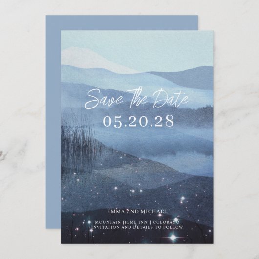 Sparen de Datum bergen mist Save The Date (Voorkant / Achterkant)