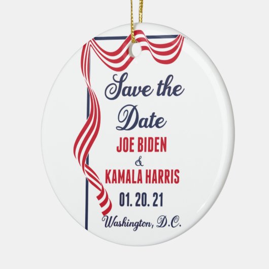 Sparen de Datum Biden Harris Inauguration Keramisch Ornament (Links)