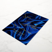 sparen de datum blauwe zijde achtergrond folie uitnodiging (Gedraaid)