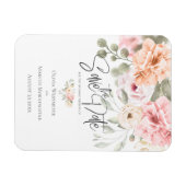 Sparen de Datum Bleke Roze Peonies van de Katoen Magneet (Horizontaal)