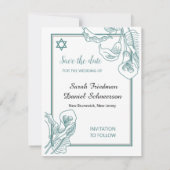 Sparen de Datum Briefkaart Gold Lilies op Groen (Achterkant)